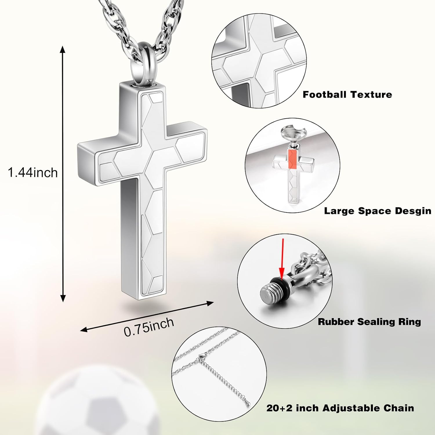 Urn Necklaces for Ashes for Women Men Cross Cremation Jewelry Stainless Steel Me