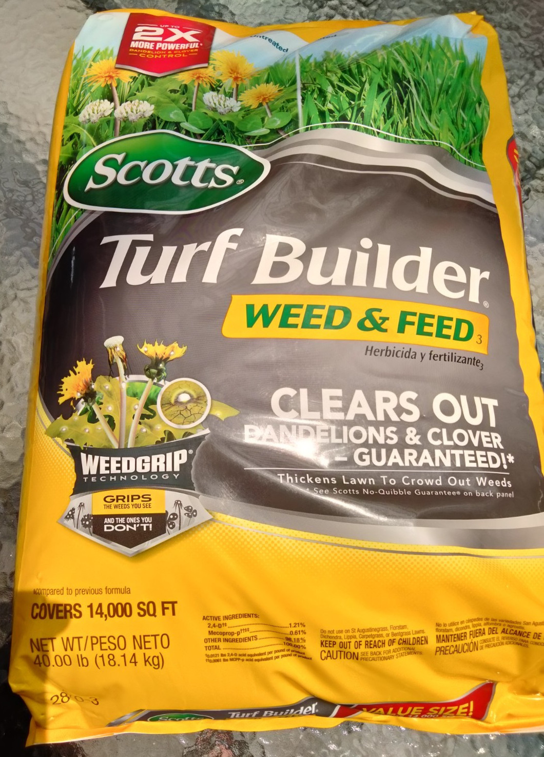 WEED & FEED FERTILIZER 14000 SQ FT 40 LB