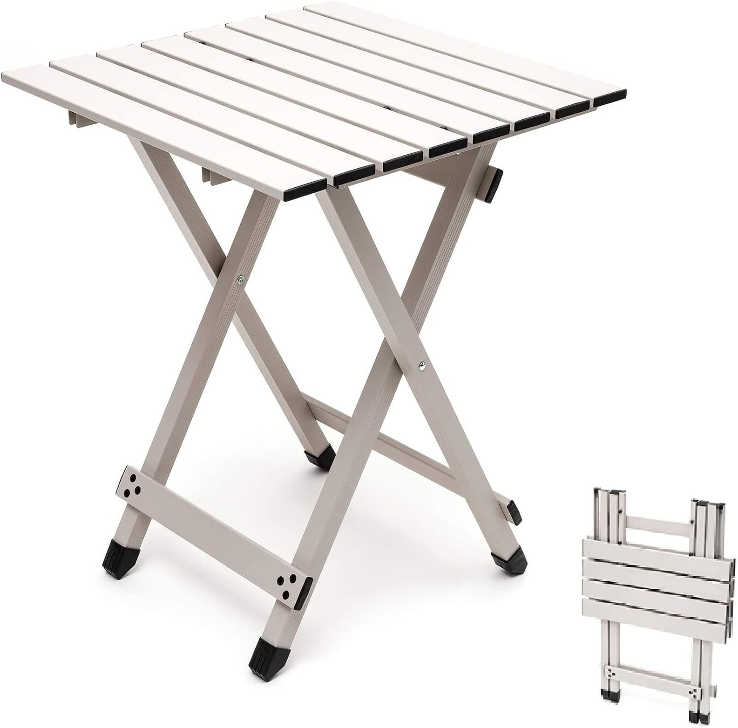 SUNNYFEEL Folding Camping Table – Lightweight Aluminum Portable Picnic Table…