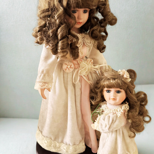 Active haunted porcelain doll – Audrey & Rainey, positive, protector, sisters