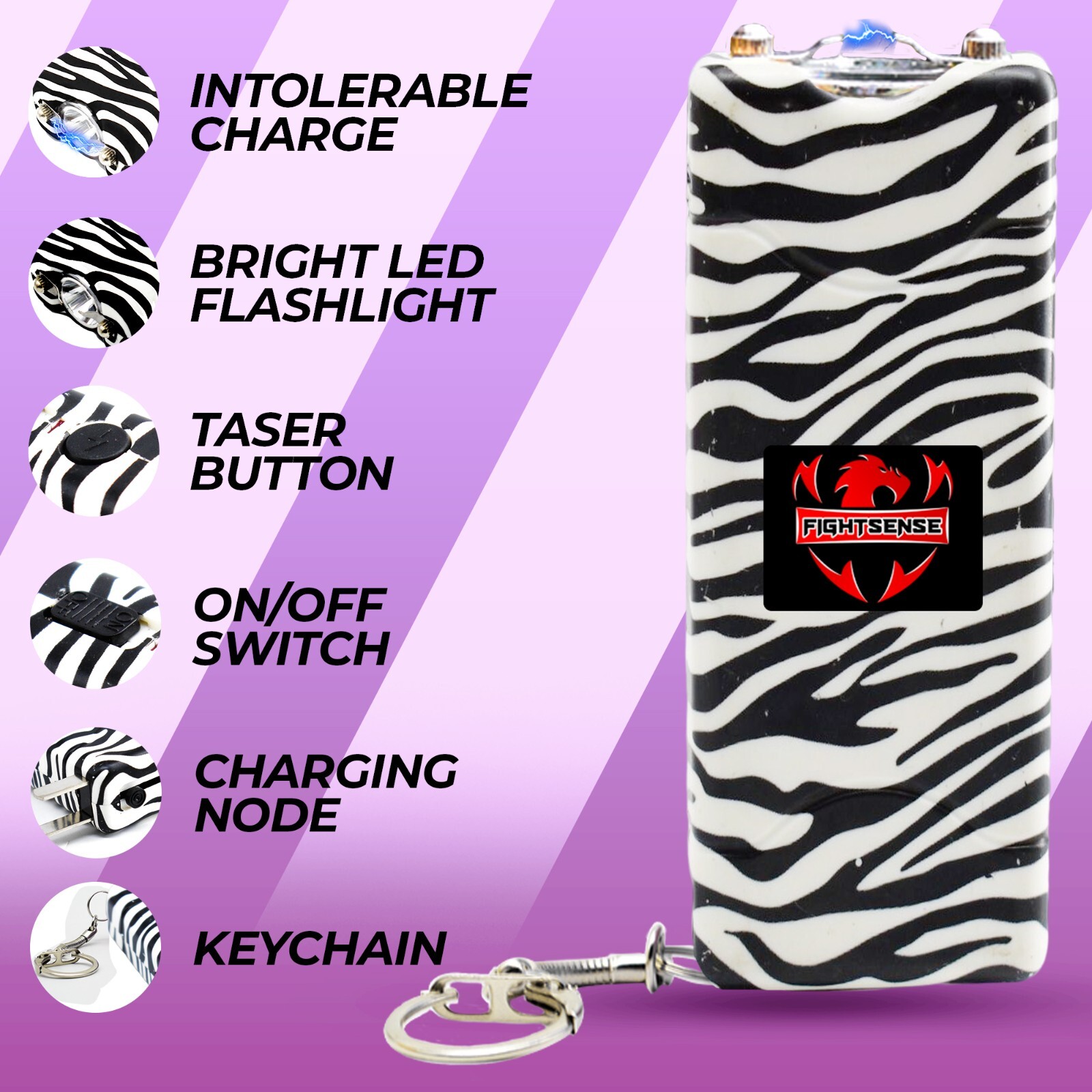 (12) Mini Rechargeable Stun Gun 10 Mil Volts W/Led Light 3 Color M Wholesale Lot