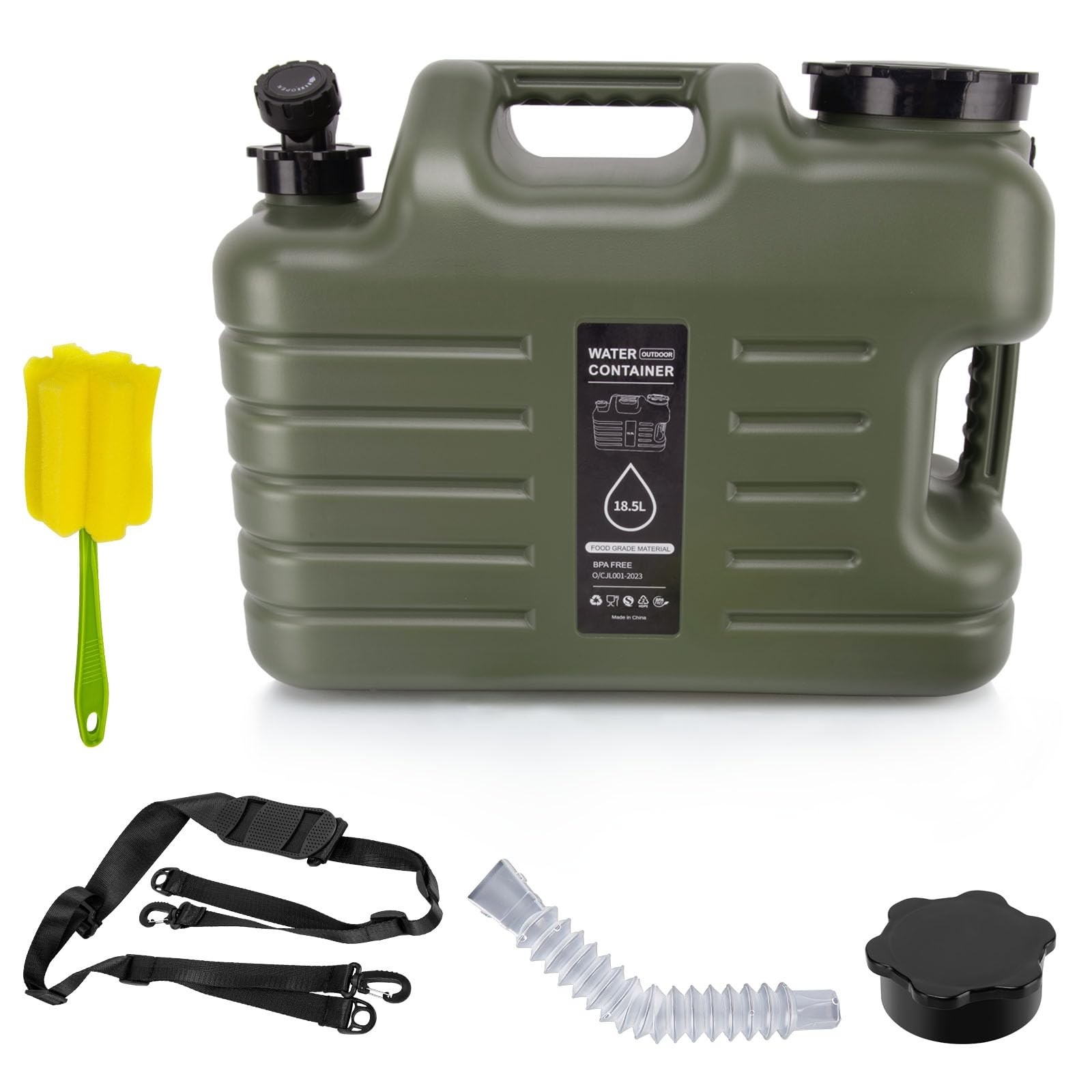 JOHAHTANG Camping Water Container, 5 Gallon (18.5L) Camping Water Jug With Spigo