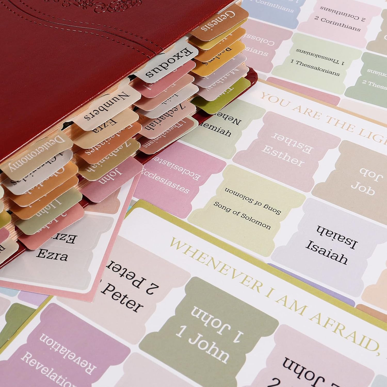 Bible Tabs for Women, 90 Pieces Large Print Bible Bookmarks Index Tabs Study Sup