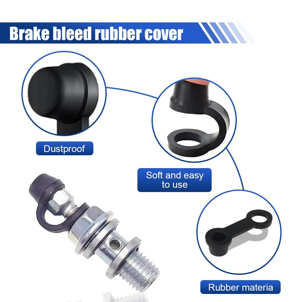 24PCS Brake Bleeder Screw Caps Covers with Keeper, Car Brake Bleeder Dust Cover