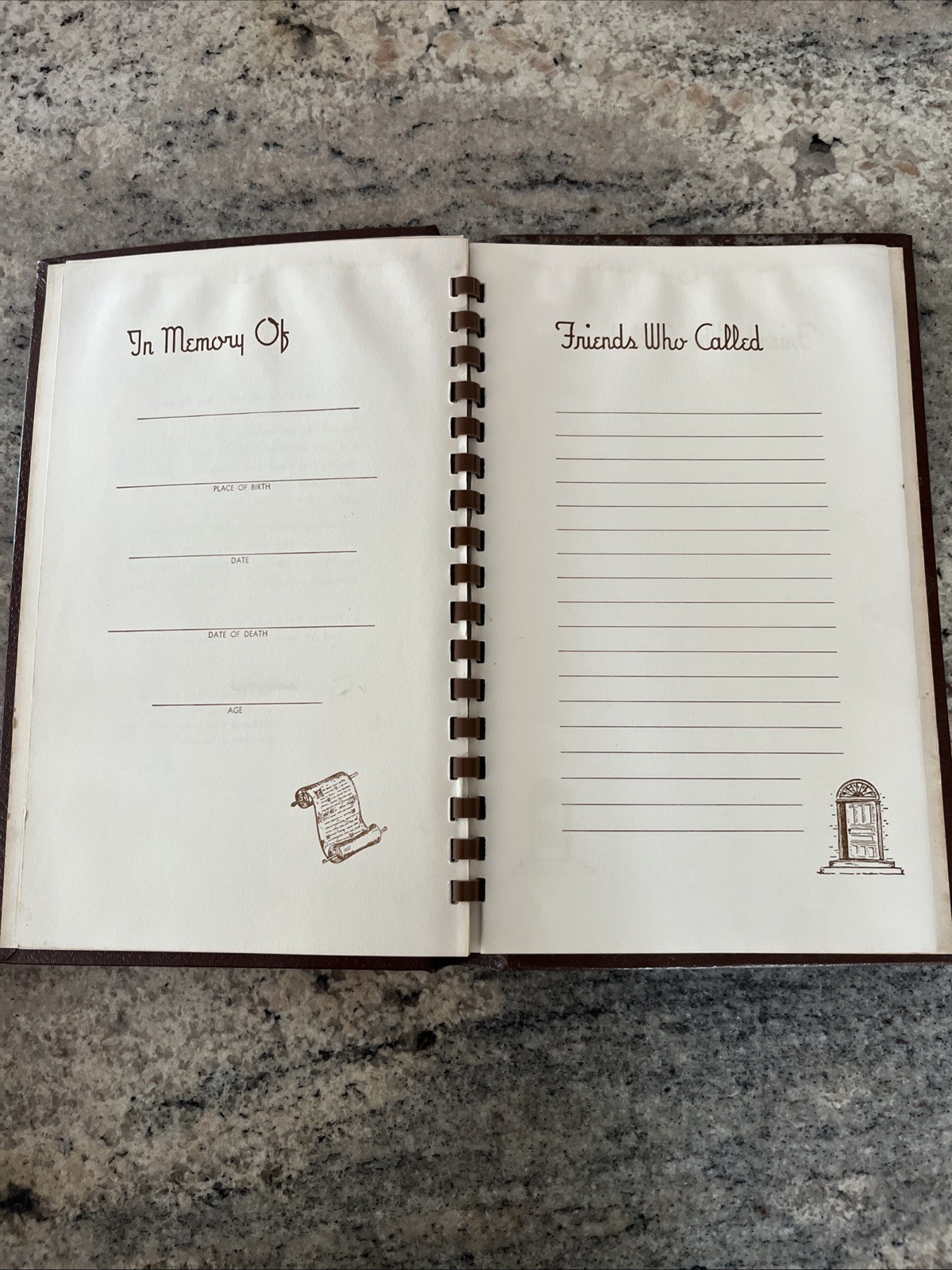 Vintage Cherished Memories Book Funeral Mortuary Memorial