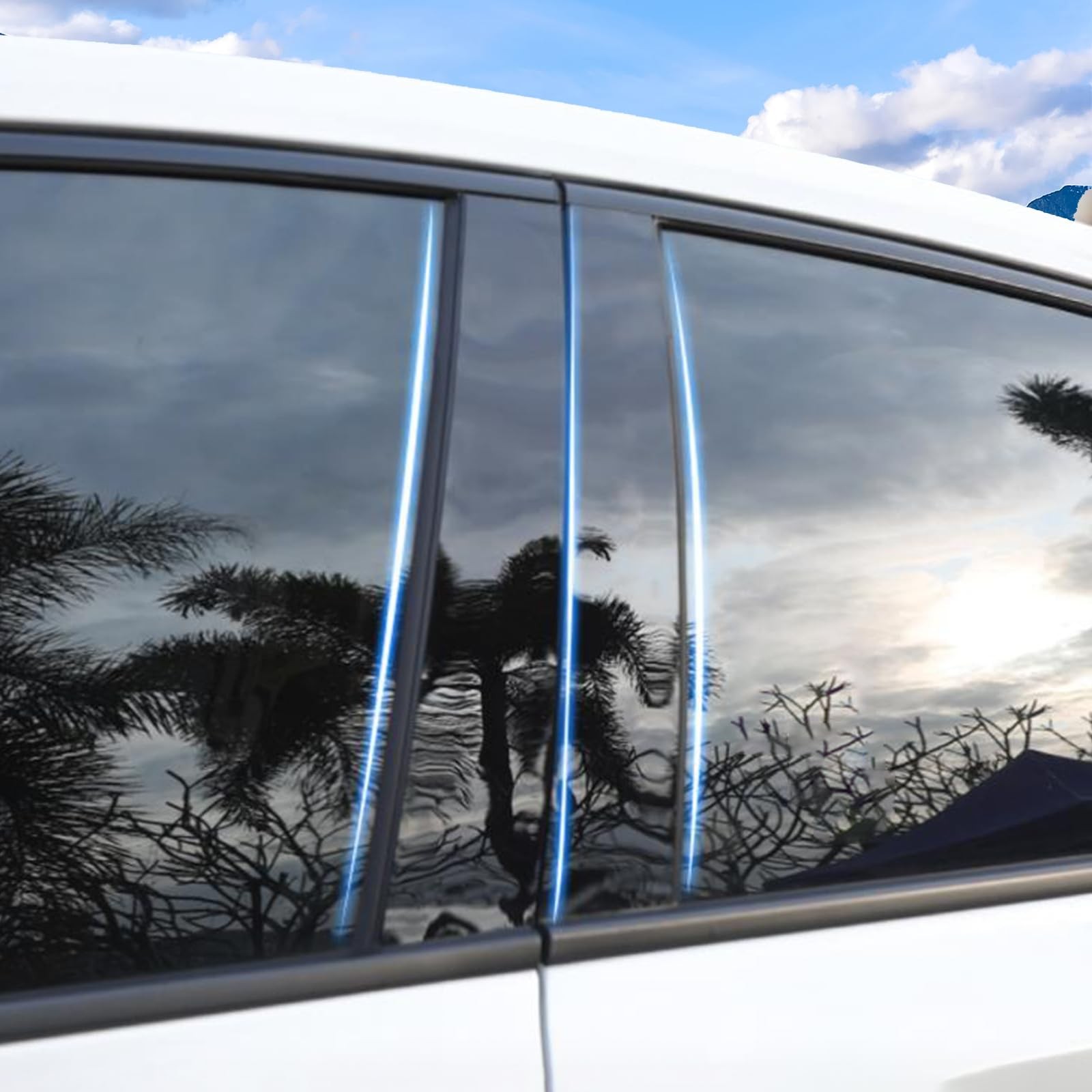 BoxCheer Door Window Pillar Trim for Toyota Highlander 2015-2021 Bright Black 6P