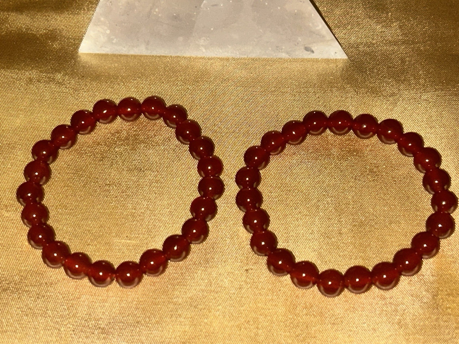 Handmade Carnelian Bracelet Set of 2 Reiki Charged Courage Prosperity Energy