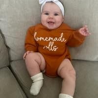 Pudcoco Baby Boys Girls Thanksgiving Outfit Homemade Rolls 0-3 Months, Coffee