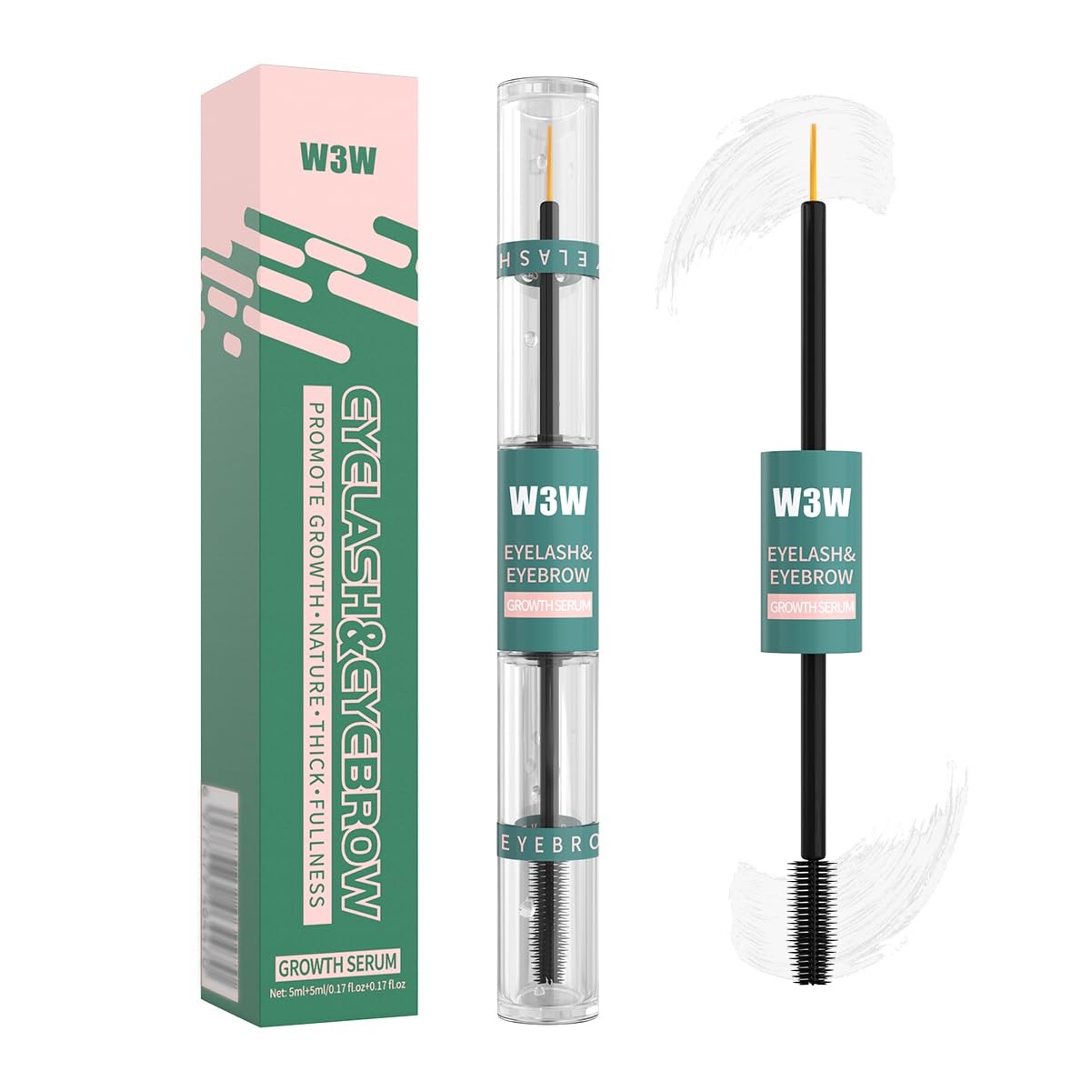 2 in 1 Eyebrow Eyelash Growth Serum,Natural 1.34 Fl Oz (Pack of 1), Green