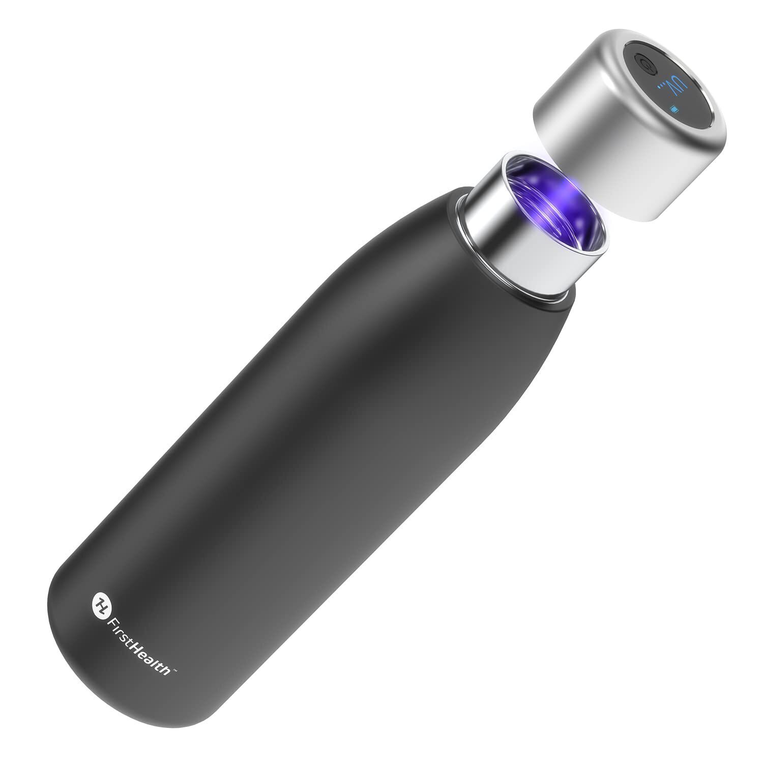 First Health Self Cleaning Insulated Stainless-Steel UV Water Bottle