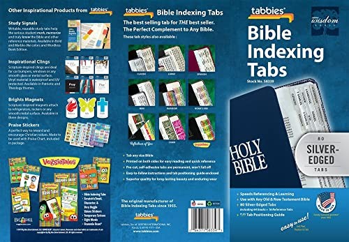 Tabbies Silver-edged Bible Indexing Tabs, Old & New Testament, 80 Tabs