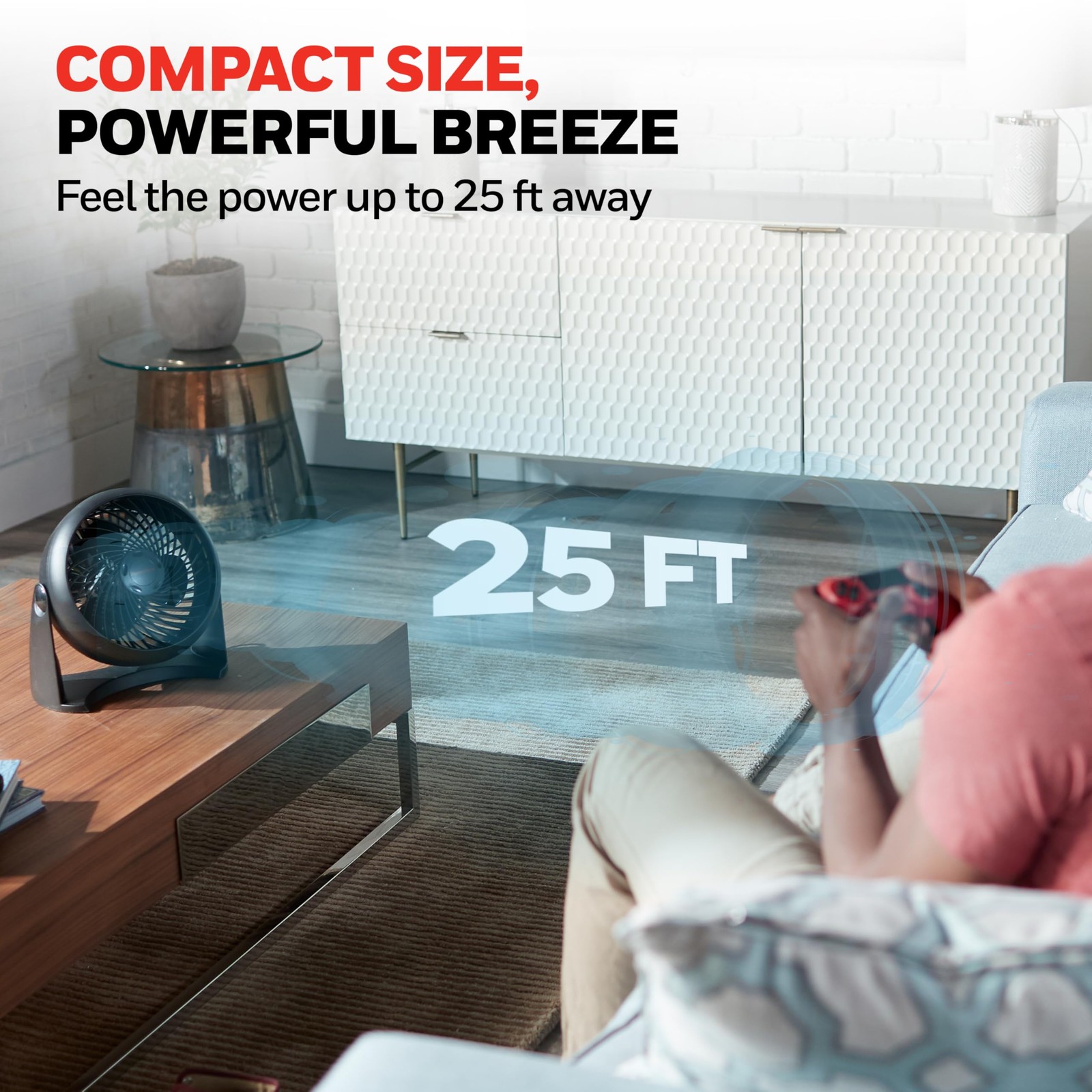 Honeywell TurboForce Air Circulator, Small Tabletop Fan, Quiet Small, Black