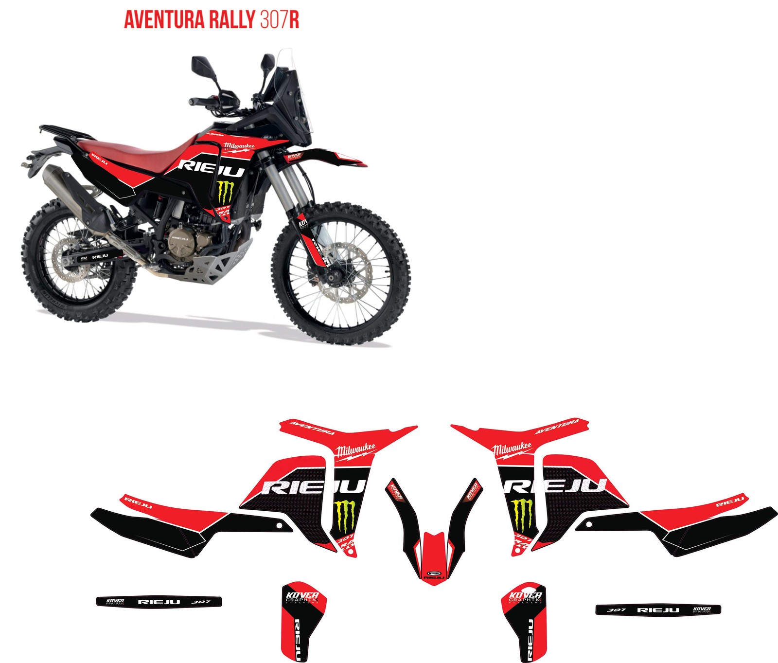 Kit Déco Rieju Aventura Rally 307R Milwaukee 2026 – Stickers Moto Premium