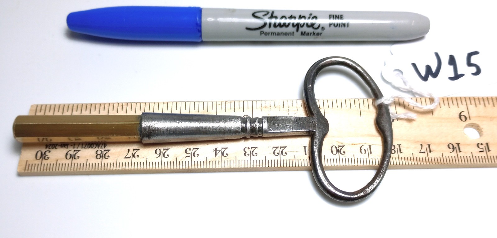 Steel and Brass Winding Casket Key / Coffin Key