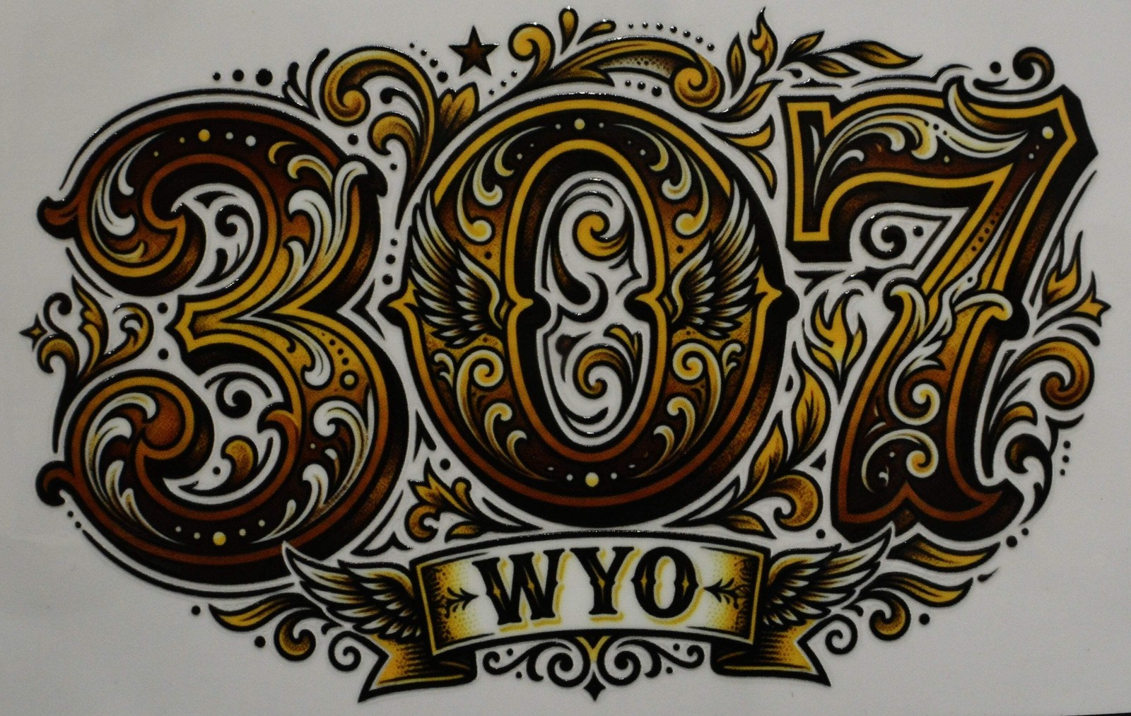 Wyoming 307 Sticker 6 in x 3.75 in Windshield Decal UV