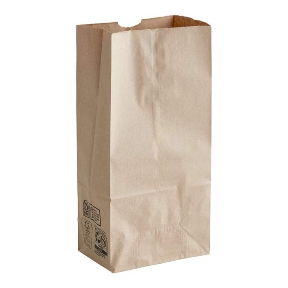 Duro 16 lb Natural Kraft Paper Bag – 40# Recycled, FSC & BPI Certified (QTY 500)