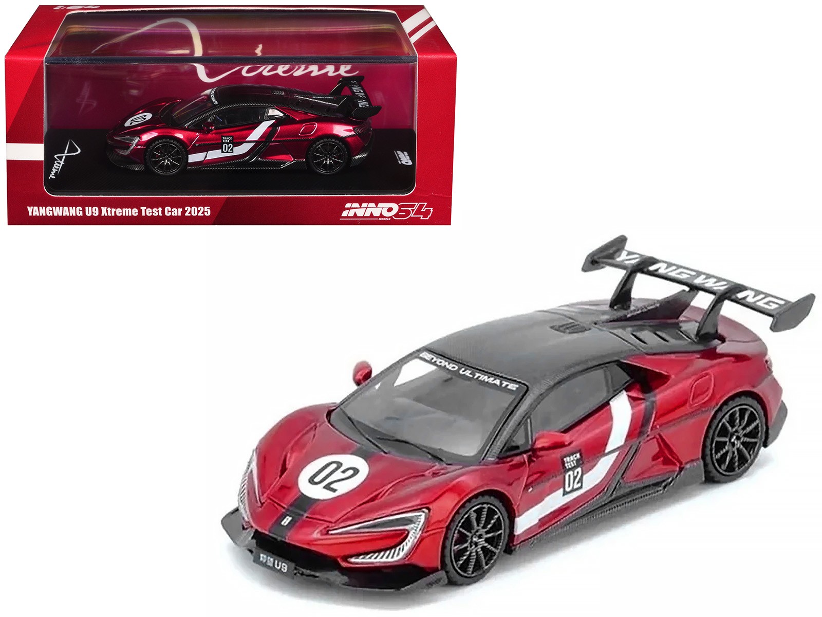2025 Yangwang U9 Xtreme Test Car Red Metallic 1/64 World Fastest EV Supercar #02