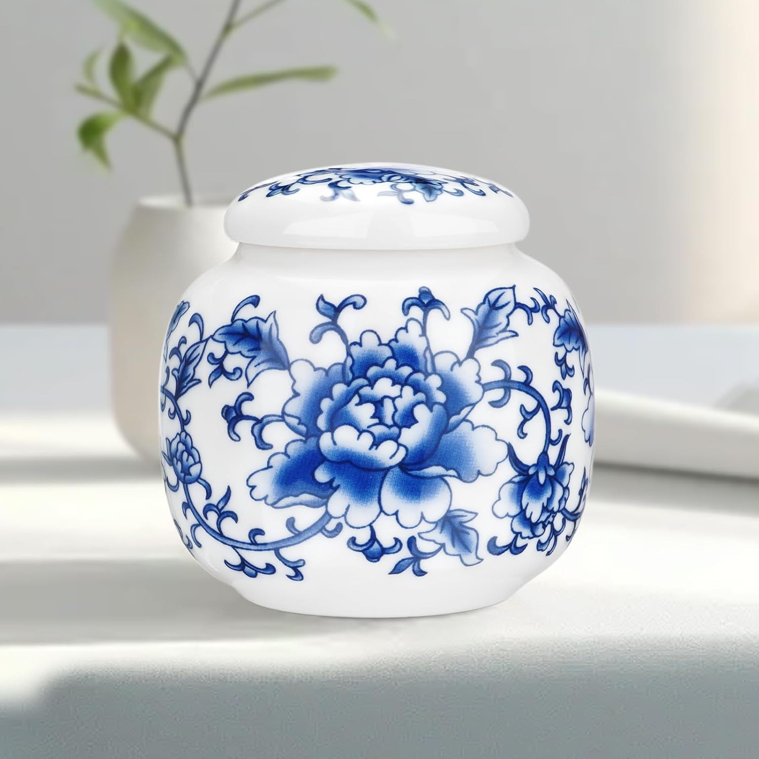 Small Urns for Human Ashes Keepsakes Ceramic Mini Urns Blue and White Porcelain