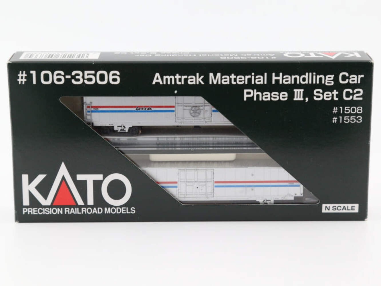 Kato Amtrak Material Handling Cars Phase III, Set C2, 1508,1553, #106-3506