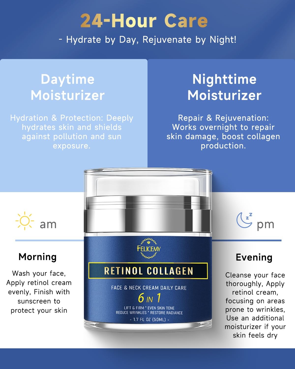Felicemy 6-in-1 Face Cream for Men, Mens 1.7 Fl Oz (Pack of 1)