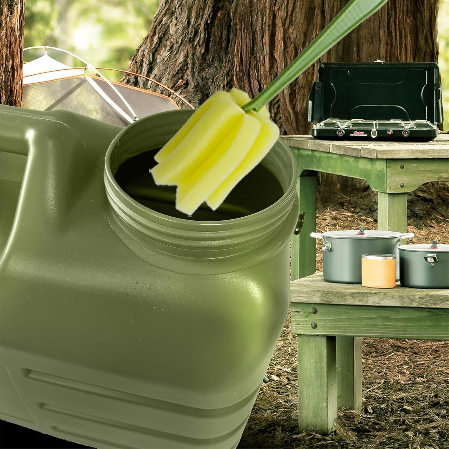 3 Gallon Water Container with Spigot, Portable Camping Jug, BPA Green