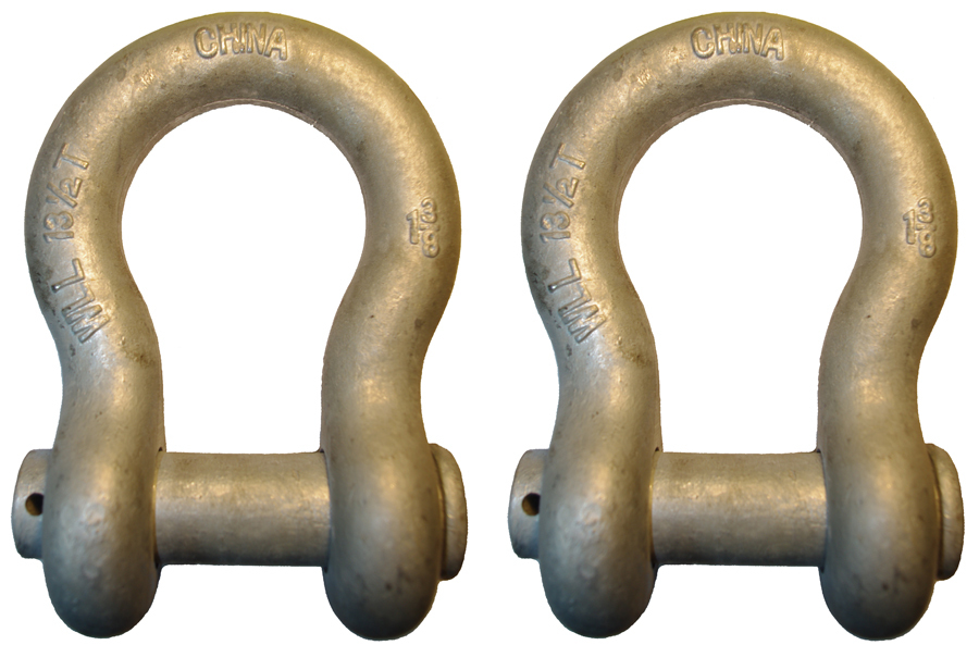 (2) 1-3/8 (13-1/2 TON) Shackles Rigging Clevis Lifting Sling Rope Chain Winch