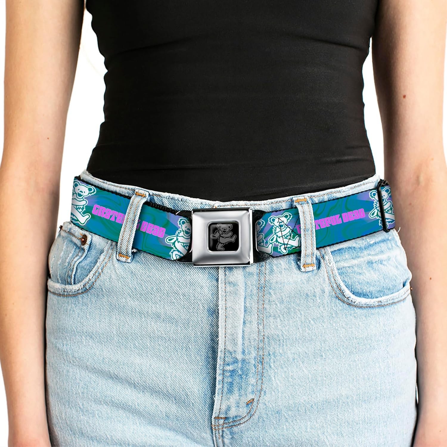 `Grateful Dead Bear – 1.0“ Seatbelt Belt – Grateful Dead Dancing B… ACC NEW