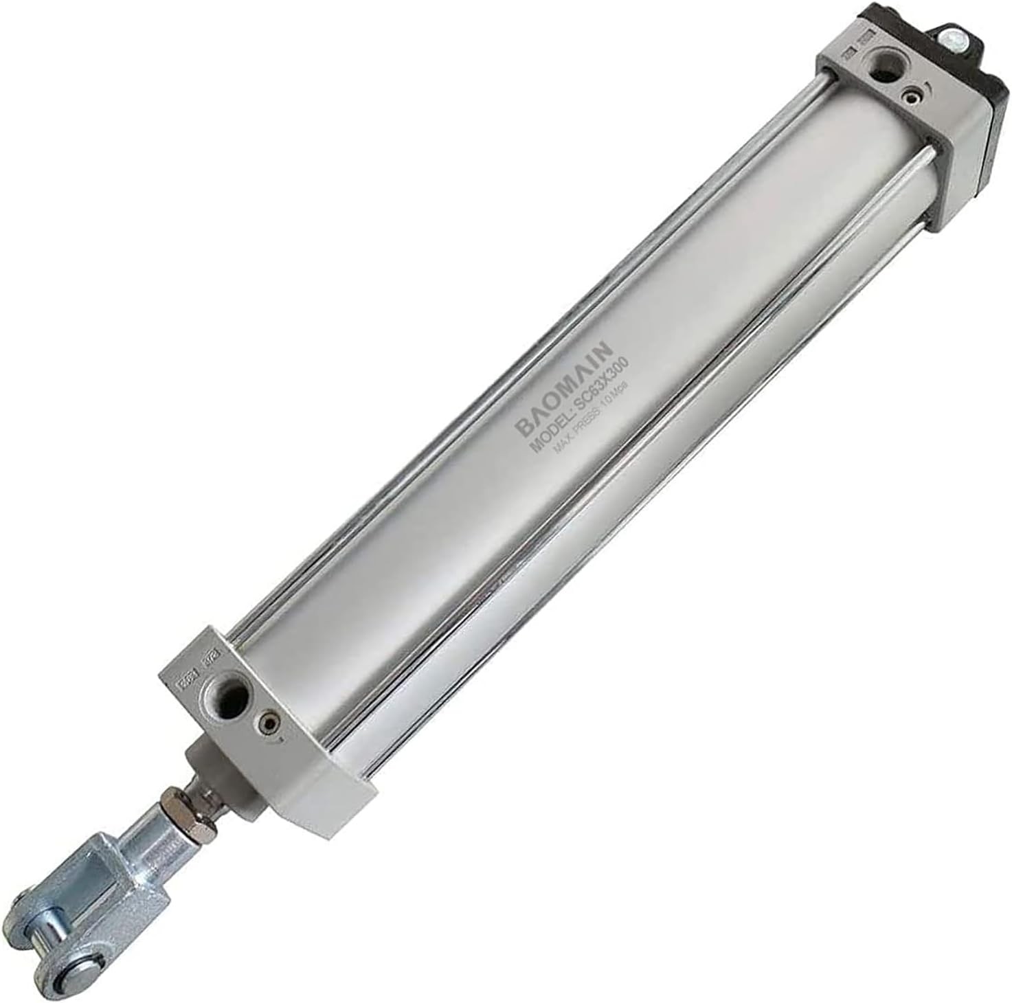 Baomain Pneumatic Air Cylinder SC 63 x 300 PT 3/8, Bore: 2-1/2 Silver