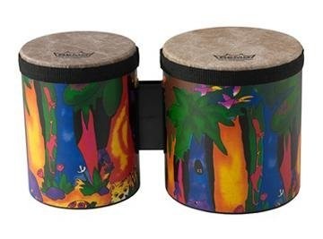 Remo KD-5400-01 Kids Bongo Drum – Fabric Rain Forest 5″-6″