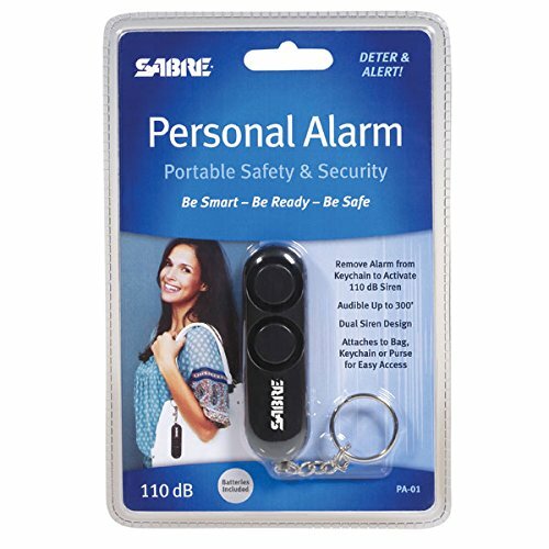 SABRE Personal Self-Defense Safety Alarm on Key Ring with LOUD Dual Alarm Siren