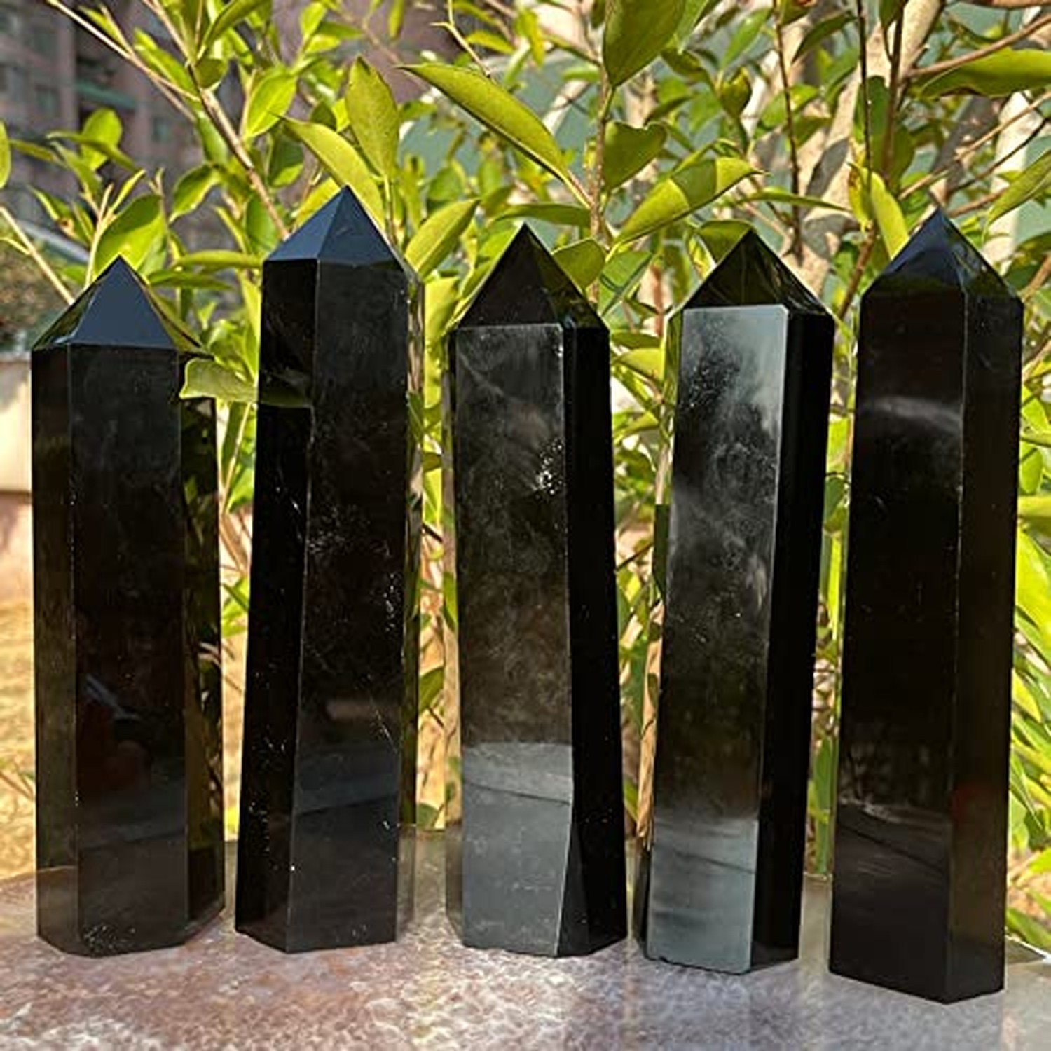 Zenkeeper 1PC Large Black Obsidian Crystal Points, Obsidian Crystal Tower Wan…