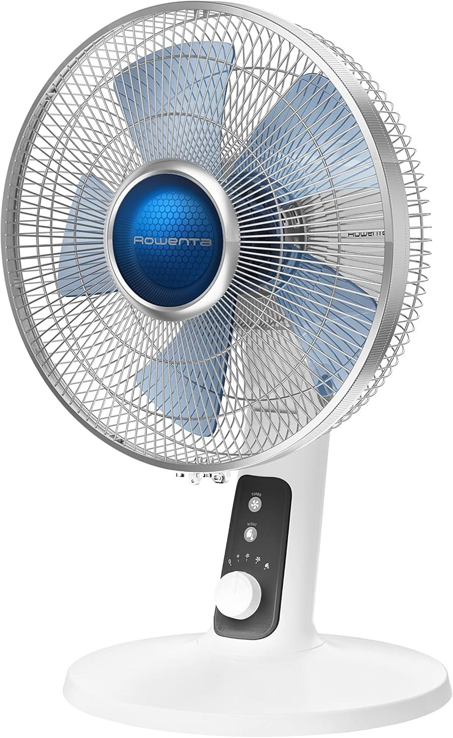 Rowenta, Desk Fan, Turbo Silence Table 12 Inches, Ultra 4-Speed, White
