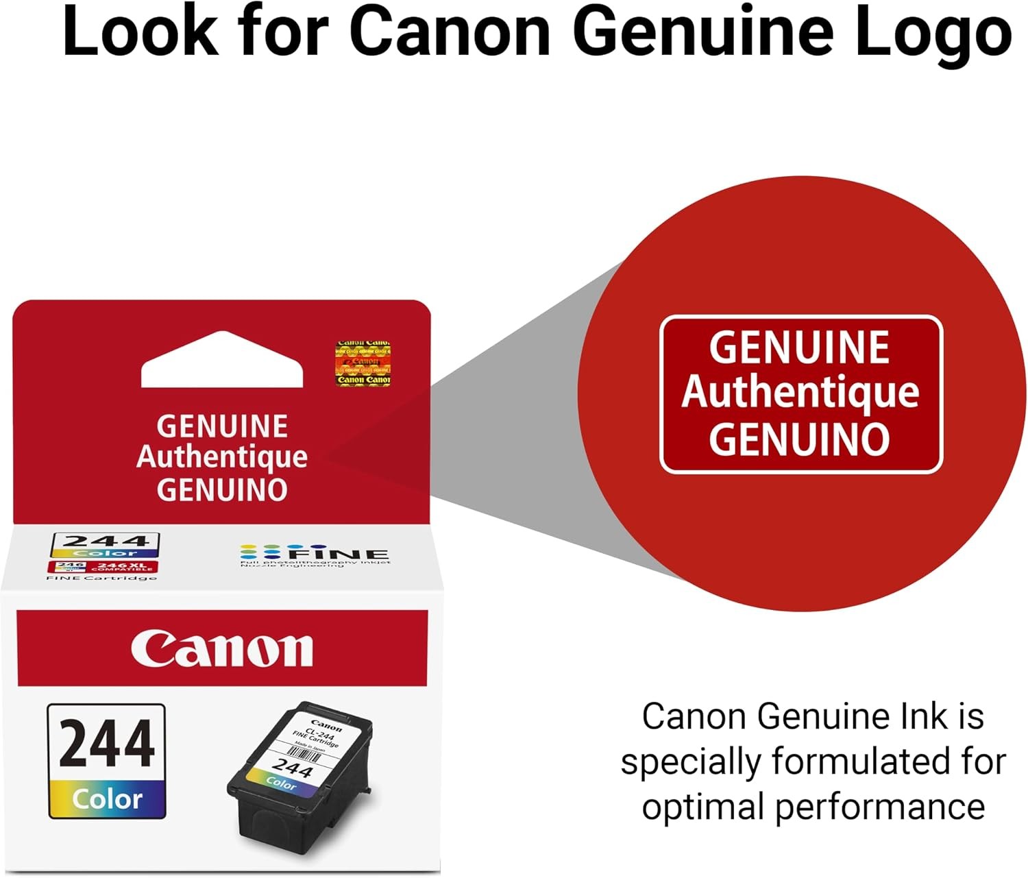 Canon CL-244 Genuine Color Ink Cartridge,Compatible with iP2820,MX492,MG2420/25