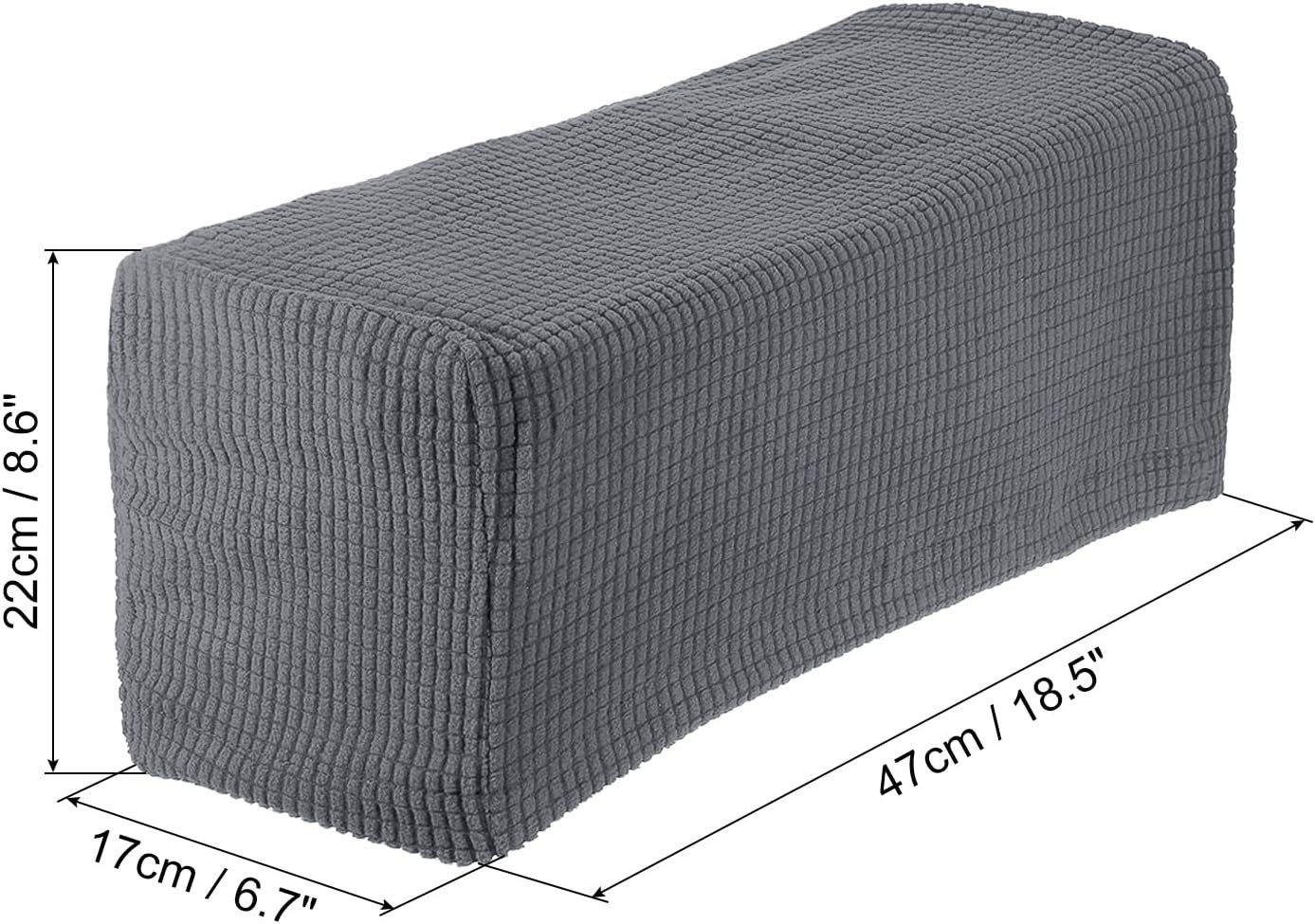 uxcell 2pcs Stretch Armrest Covers for Chairs/Sofas, Couch Arm Light Grey