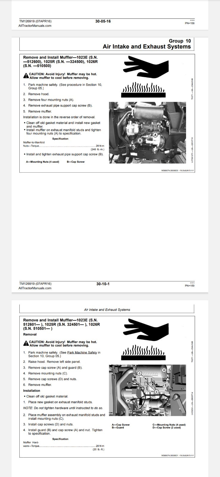 JOHN DEERE 1023e 1025r 1026r Service Technical + Operators PDF Manuals 644/126PG