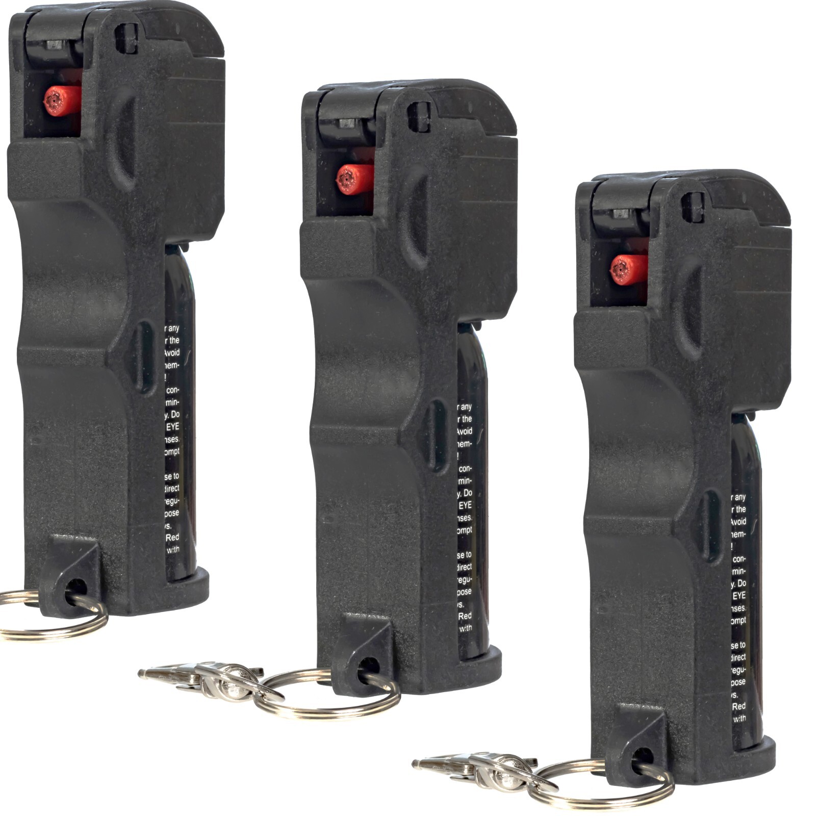 3 Pack Burn Pepper Spray Keychain for Self Defense | Max Strength OC Spray Black