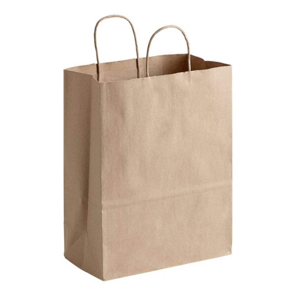 Duro Missy 60# Recycled Kraft Paper Shopping Bag with Handles (QTY 250), SKU 871