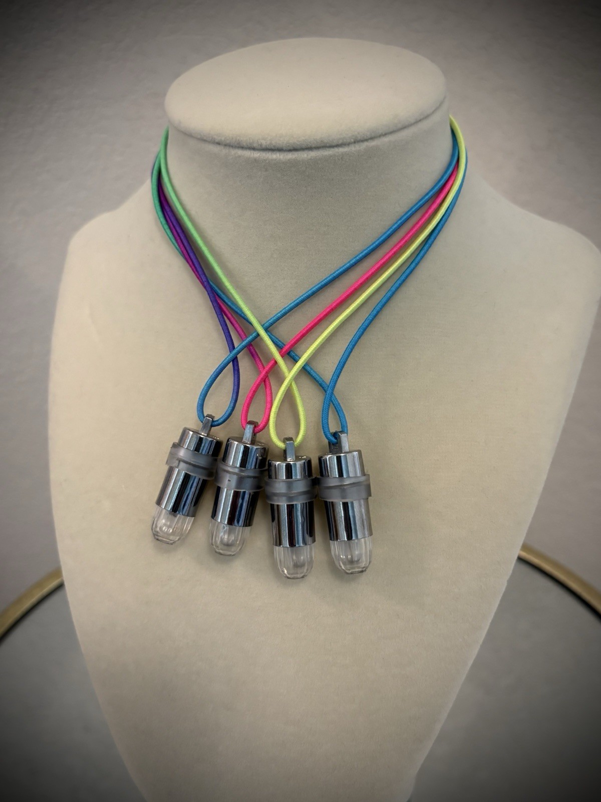 4 LED Bullet Light/Spirit Light Necklaces~Paranormal Equipment For Haunted Dolls