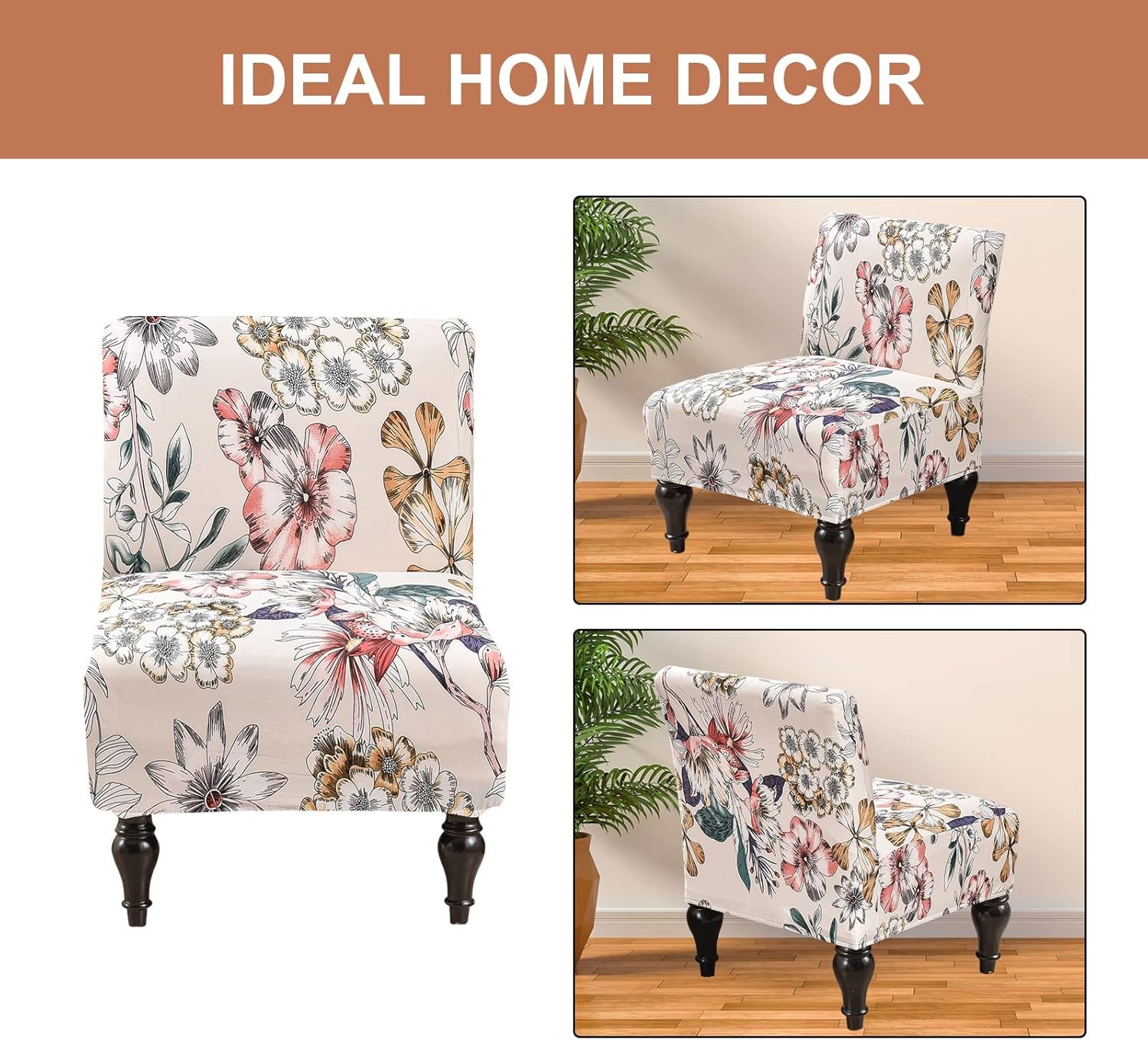 Eco-Ancheng Armless Chair Slipcover Removable Accent Chairs 502