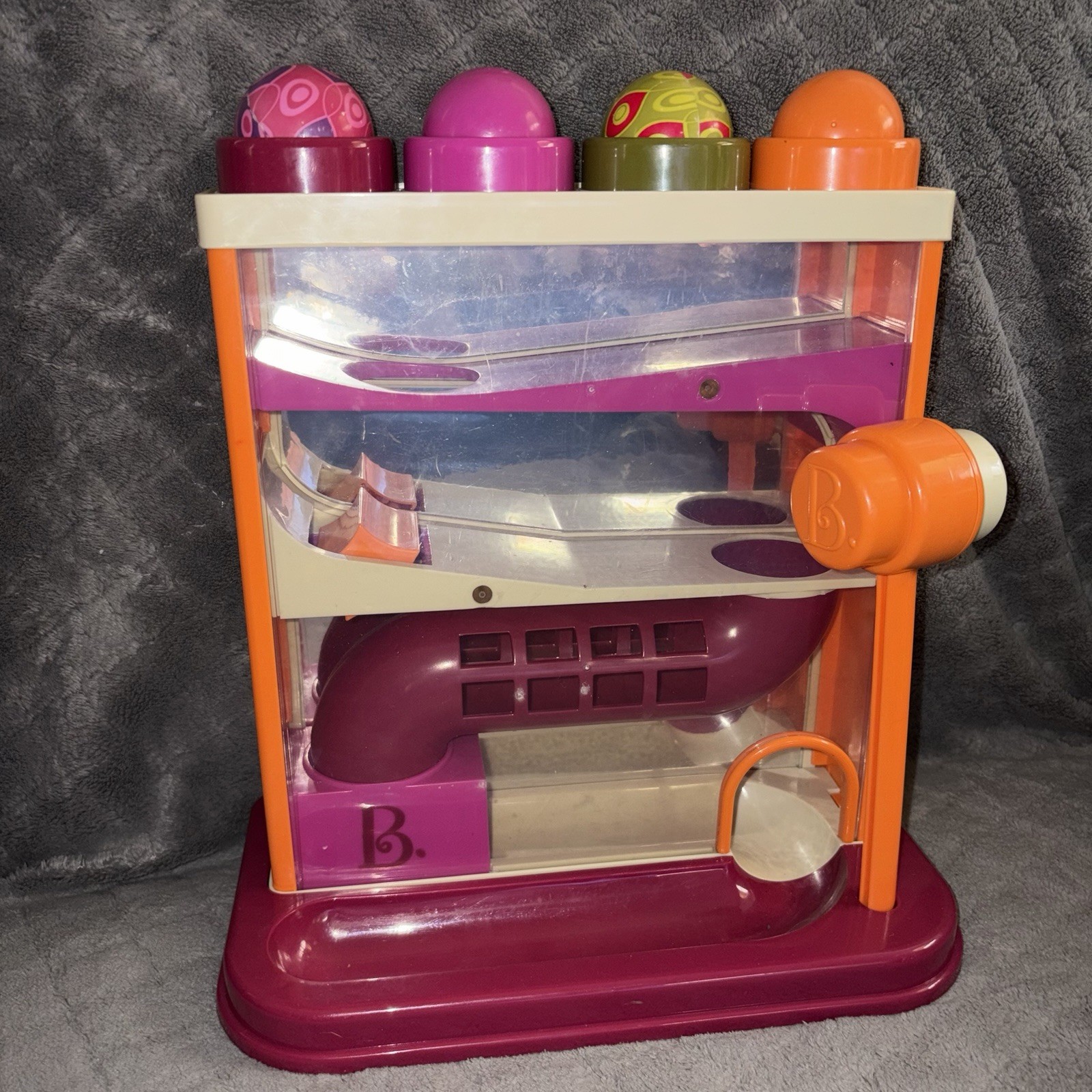 B Toys Pound-A-Ball Toy Whacky Ball 4 Balls Hammer Tray Interactive Target