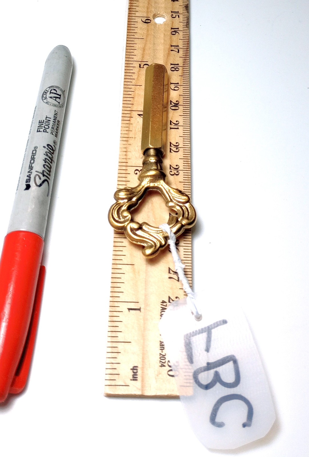 Small Brass Pocket Casket Key / Small Coffin Key