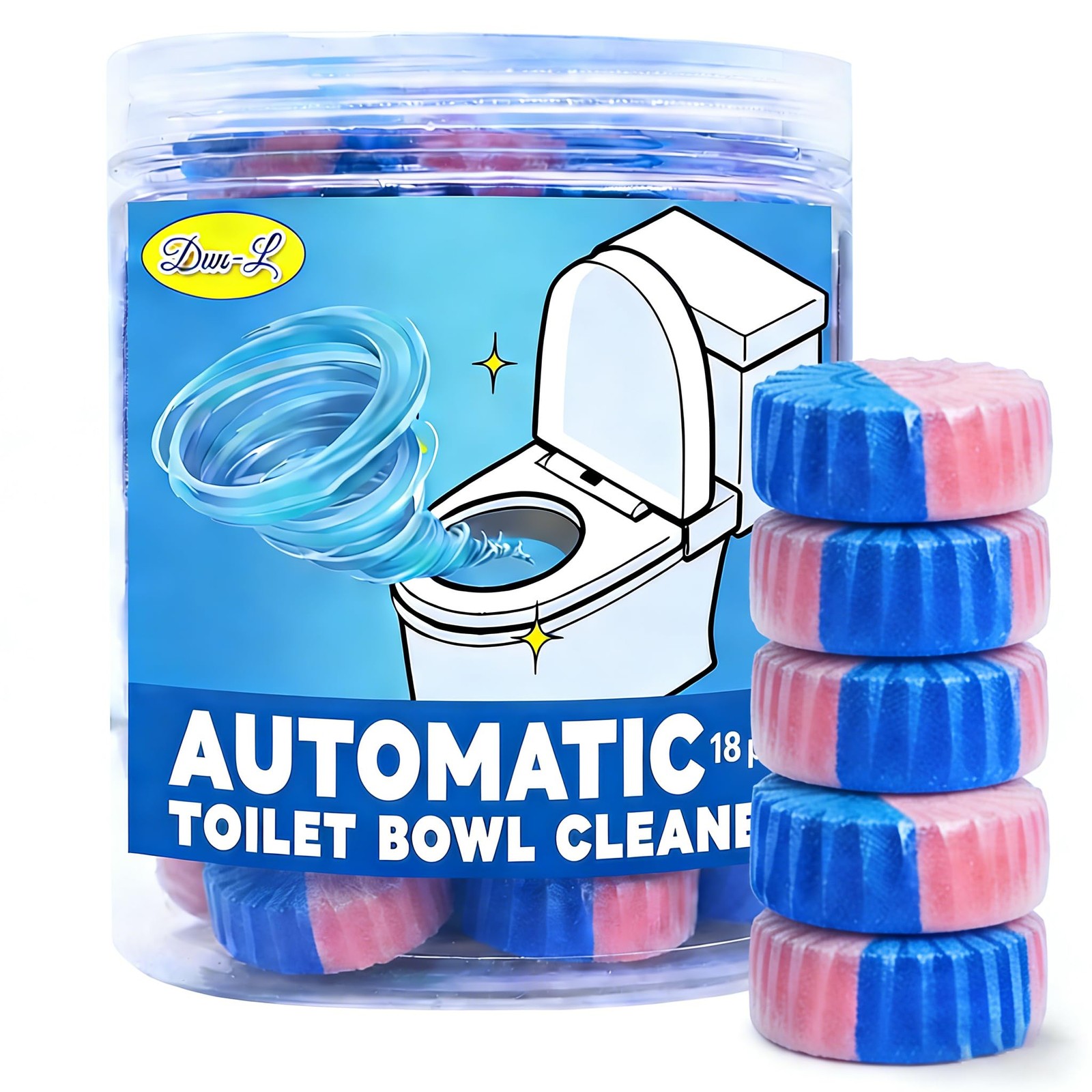 （18 Count） Automatic Toilet Cleaner Tablets, Bowl 1 Count (Pack of 18)