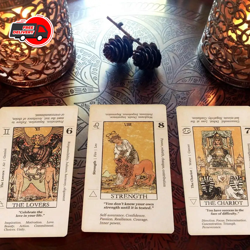 Beginner Tarot Deck 78 Cards with Meanings Keywords Upright & Reversed Antiqued