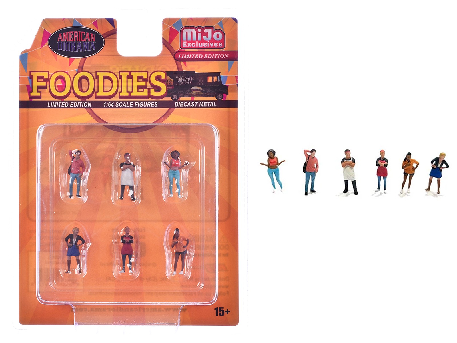 “Foodies” 6 piece Diecast Figure Set (6 Figures) Limited Edition for 1/64 Scale