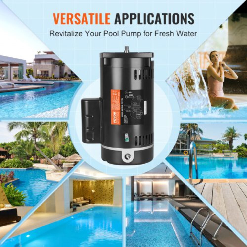 1 HP Pool Pump Motor 56Y Frame 115V(9 Amps)/230V(4.5 Amps) 3450RPM 60Hz