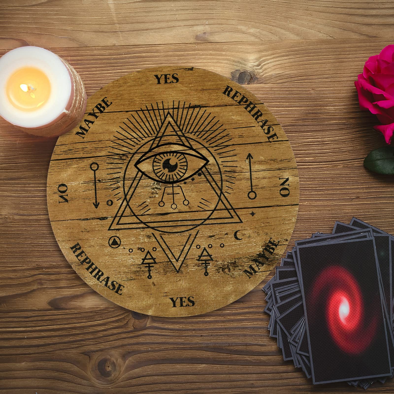 Pendulum Board Set Wooden Dowsing Divination Board Metaphysical Message with …