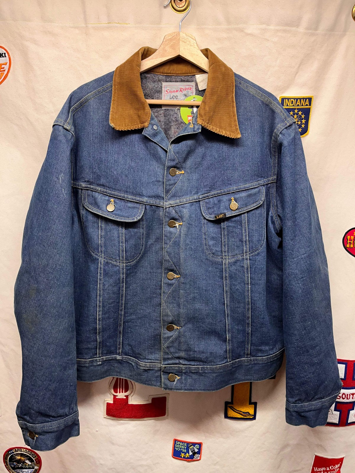 Vintage Lee Stormrider 70’s Union Blanket Lined Denim Trucker Jacket: XL