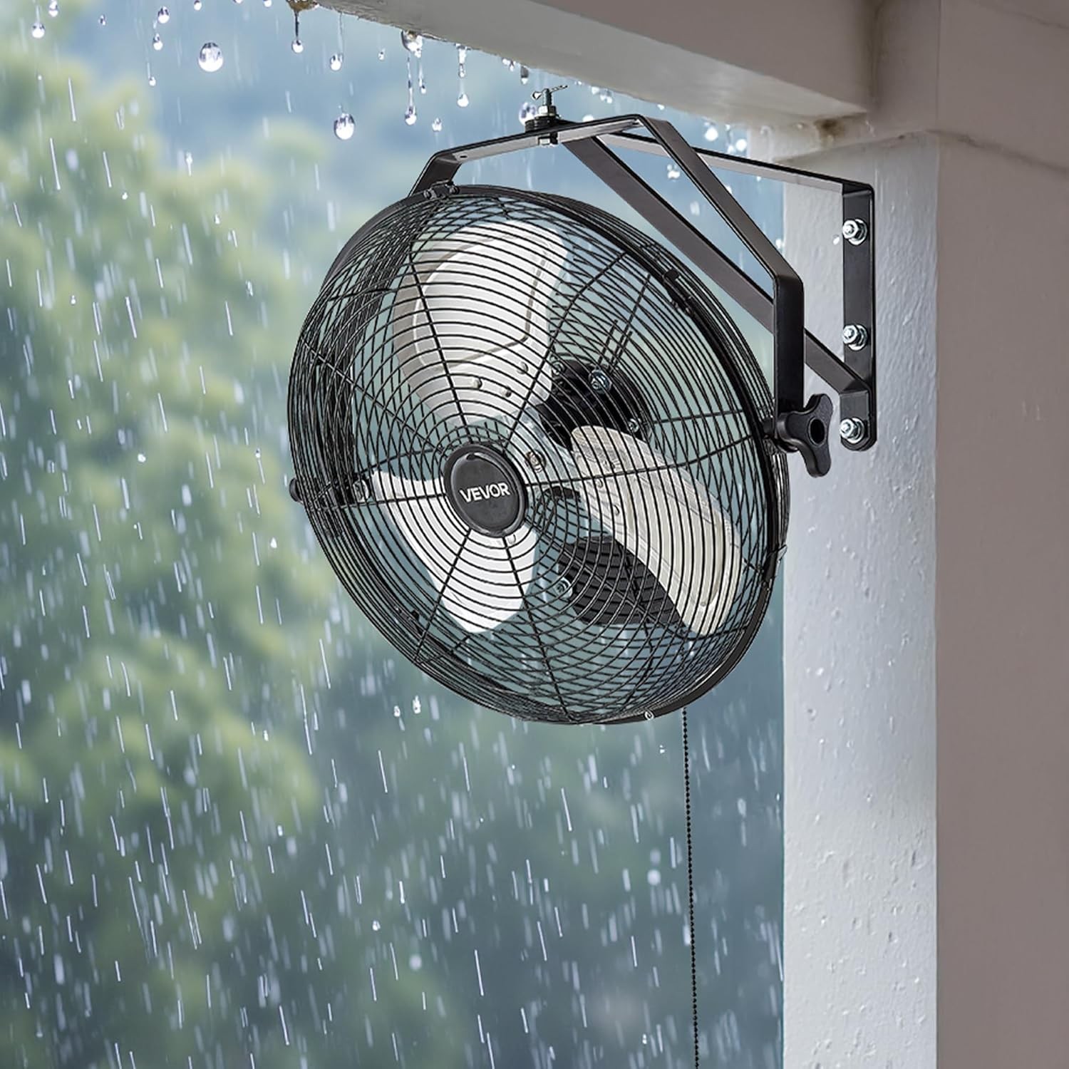VEVOR 14 Inch Industrial Wall Mount Fan, High Velocity 2473 CFM Outdoor Fan wi