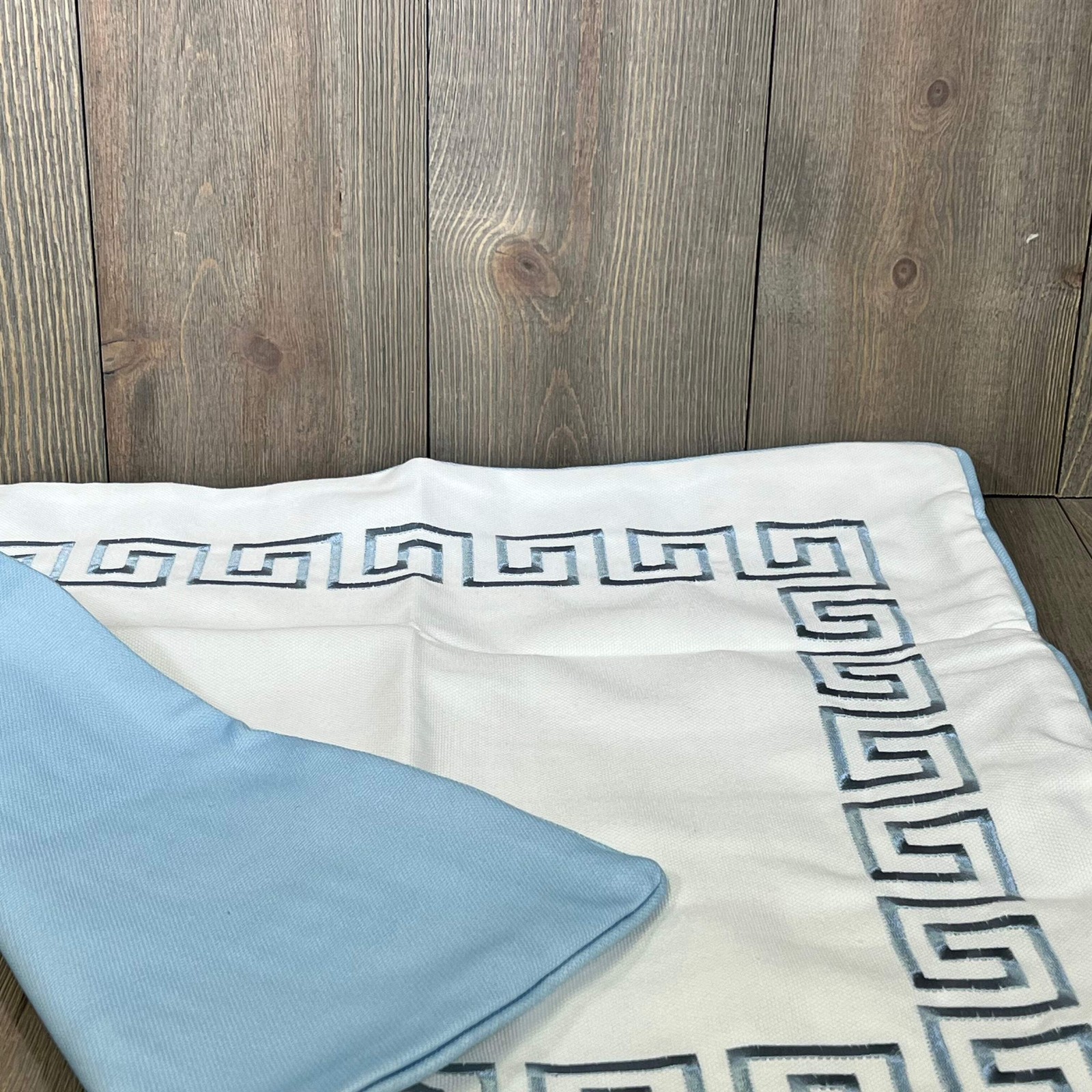 Hofdeco Coastal Patio Indoor Outdoor Pillow Cover, 20″x20″, Baby Blue