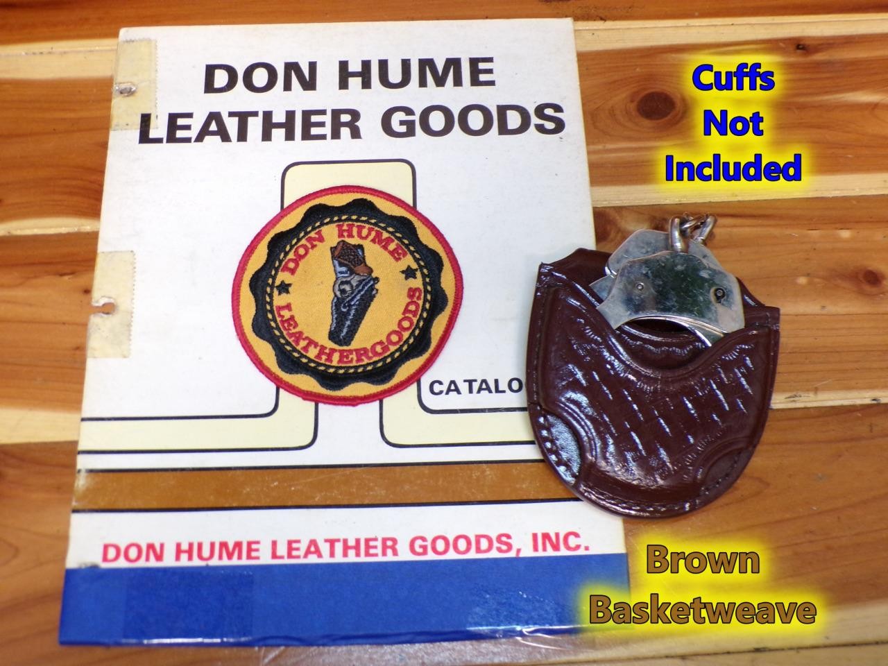C305 Brown Basketweave DON HUME Jockstrap Open Topped Detective Handcuff Case